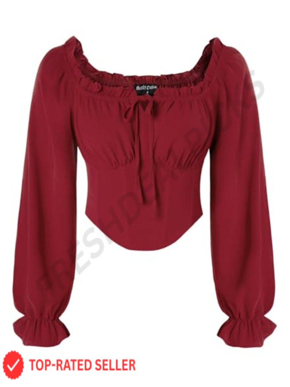 Corset Top Off Shoulder Long Sleeve Renaissance Blouse Peasant Shirt
